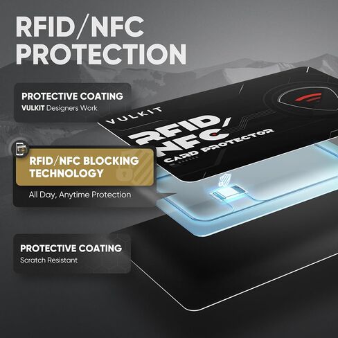 VULKIT 5 Pack RFID Blocking Cards, RFID/NFC Protectors NFC Contactless Protection Wallet Shield Travel Essentials in Saudi Arabia