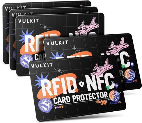 VULKIT 5 Pack RFID Blocking Cards, RFID/NFC Protectors NFC Contactless Protection Wallet Shield Travel Essentials in Saudi Arabia