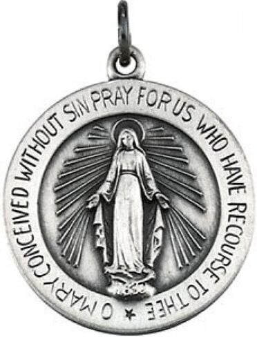 PicturesOnGold.com Miraculous Medal - 14k Yellow Gold- 1/2 Inch X 1/2 Inch in Saudi Arabia