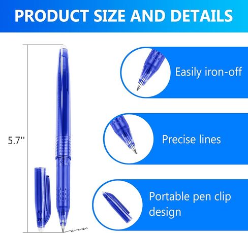 12pcs Heat Erasable Pens for Fabric Fabric Marking Pens Fabric Markers for Quilting Sewing DIY Dressmaking Fabrics Tailors Chalk (Black) in Saudi Arabia