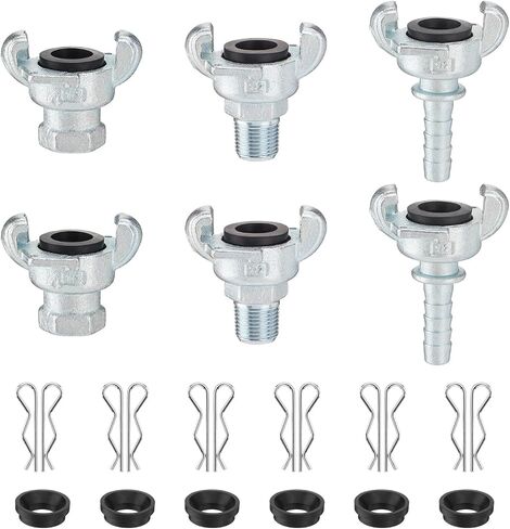 6PCS 3/4'' NPT Iron Air Hose Fitting, Universal Coupling Chicago Fitting 3/4'' for Male End, Female End, Hose End in Kuwait