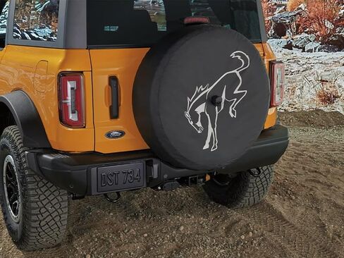 2021-2024 Ford Bronco OEM Abstract Bucking Bronco 32 "غطاء الإطارات العجلة الاحتياطية M2DZ-9945026-A in Saudi Arabia