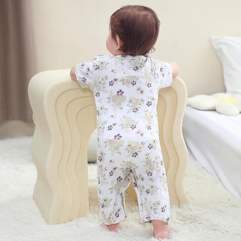 Ruliby Baby Girl Romper Button Jumpsuit Summer Infant Boy Clothes for 0-24 Months in Saudi Arabia