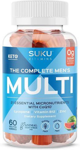 The Complete Kids Multi - فيتامين أ، حمض الفوليك، علكات الزنك لدعم المناعة - سهلة المضغ - غير معدلة وراثيًا، خالية من الغلوتين المسببة للحساسية - فيتامينات صمغية بنكهة بونانزا الاستوائية - 60 قطعة in Kuwait
