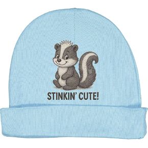 inktastic Adorable Skunk 'Stinkin' Cute' Graphic Baby Beanie Hat in Saudi Arabia