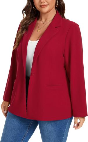 Mintlimit Women's Plus Size Blazer Long Sleeve Notch Label Flazers Blazers Button Jackets Front Mobicts (XL-5XL) in Saudi Arabia