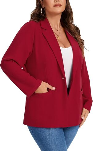 Mintlimit Women's Plus Size Blazer Long Sleeve Notch Label Flazers Blazers Button Jackets Front Mobicts (XL-5XL) in Saudi Arabia