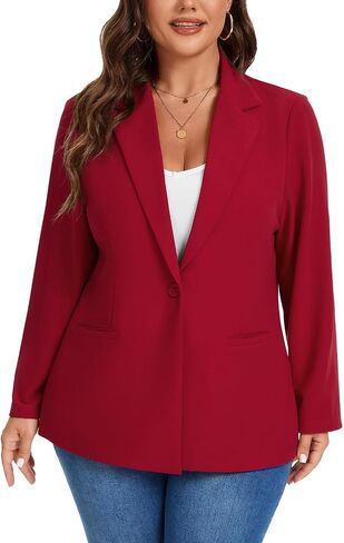 Mintlimit Women's Plus Size Blazer Long Sleeve Notch Label Flazers Blazers Button Jackets Front Mobicts (XL-5XL) in Saudi Arabia