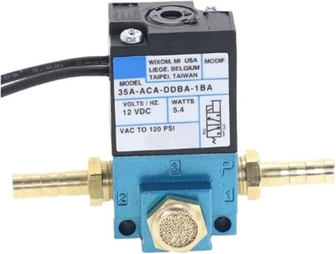 1pc 3 Port Electronic Boost Control Solenoid Valve DC12/24V 35A-ACA-DDBA-1BA With 6MM Tube Fittings Brass Silencer(PC10mm Tube,DC 24v) in Saudi Arabia