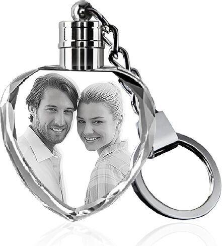 HAN'S LASER Personalized 3D Keychains with LED Light, Crystal Keychain with Your Own Photo, Great Memorial Gifts in Saudi Arabia
