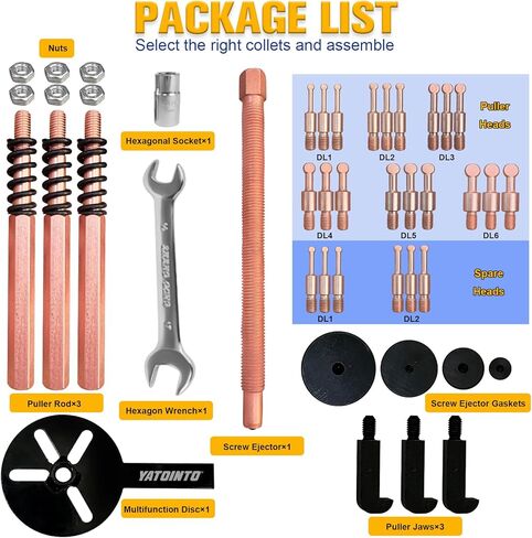 36-in-1 Bearing Puller Kit,Blind Hole Bearing Puller,Gear Puller Set with 3 Jaw Puller Hooks,Internal/External Bearing Removal Tool for Cars, Motorcycles and Various Machinery in Saudi Arabia