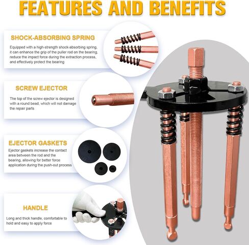 36-in-1 Bearing Puller Kit,Blind Hole Bearing Puller,Gear Puller Set with 3 Jaw Puller Hooks,Internal/External Bearing Removal Tool for Cars, Motorcycles and Various Machinery in Saudi Arabia