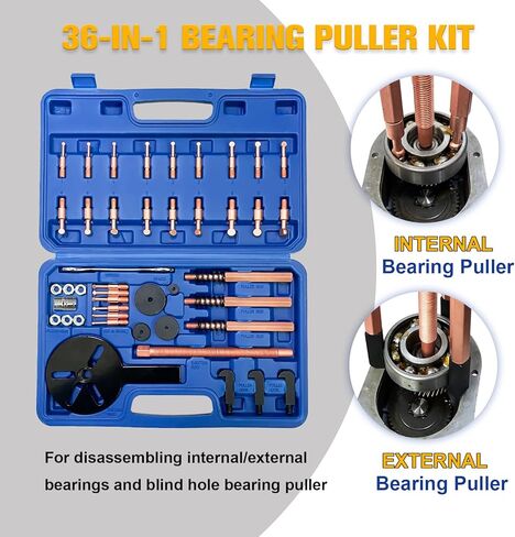 36-in-1 Bearing Puller Kit,Blind Hole Bearing Puller,Gear Puller Set with 3 Jaw Puller Hooks,Internal/External Bearing Removal Tool for Cars, Motorcycles and Various Machinery in Saudi Arabia