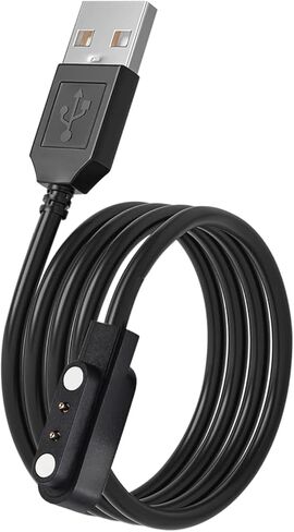 2-Pack USB Magnetic Charging Cable, Compatible with FAFAFROG S1, DINJOO TC-03 Dog Bark Collar, Replacement Charger Power Cord for Ticwatch GTH, Oppo Free, Realme TechLife Watch, TAGG NEO, 60CM Black in Kuwait