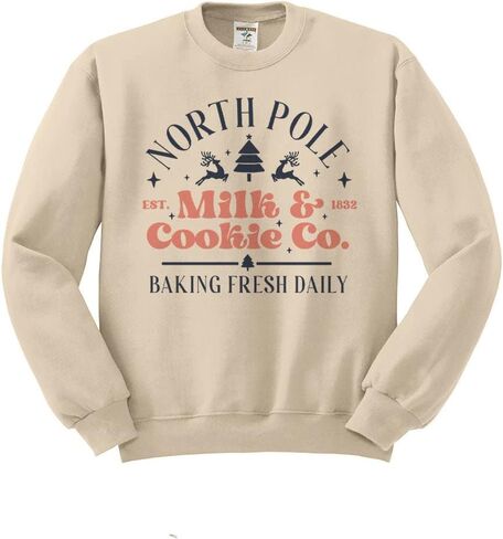 Milk and Cookie North Pole Bakery Christmas Sweatshirt Unisex in Saudi Arabia