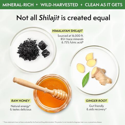 Pure Himalayan Shilajit Sticks with Honey | Discovery Set - Cardamom, Cinnamon, Ginger, Lemon | On-The-Go Natural Energy | 75%+ Fulvic Acid | 85+ Trace Minerals for Men & Women, Pack of 16 in Saudi Arabia