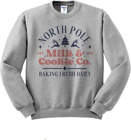 Milk and Cookie North Pole Bakery Christmas Sweatshirt Unisex in Saudi Arabia