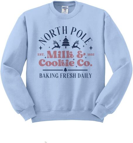 Milk and Cookie North Pole Bakery Christmas Sweatshirt Unisex in Saudi Arabia