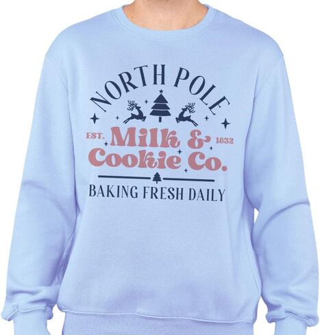 Milk and Cookie North Pole Bakery Christmas Sweatshirt Unisex in Saudi Arabia