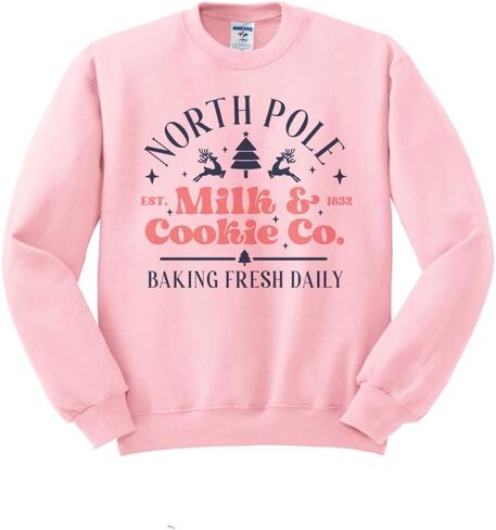 Milk and Cookie North Pole Bakery Christmas Sweatshirt Unisex in Saudi Arabia