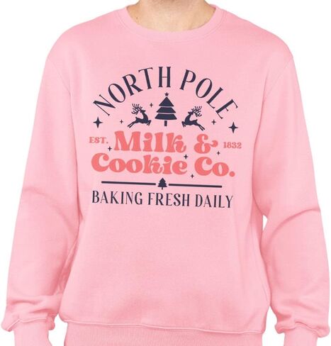Milk and Cookie North Pole Bakery Christmas Sweatshirt Unisex in Saudi Arabia