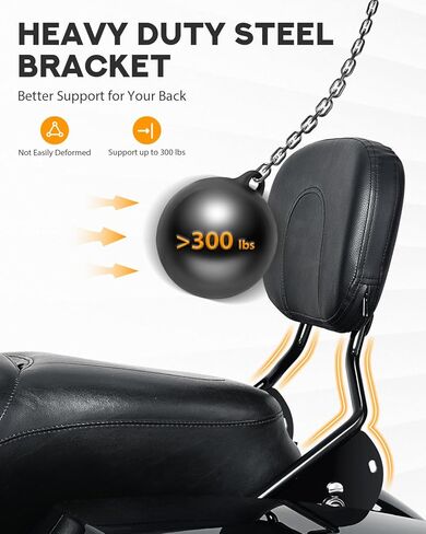 Pbymt Passenger Backrest Sissy Bar ، Quick Freear الخلفي القابل للفصل Sissy Bar مسند الظهر لهارلي Davidson Touring Street Glide Road King Electra Glide Glide 2009-2024 ، Black Glossy in Saudi Arabia