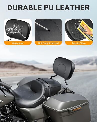 Pbymt Passenger Backrest Sissy Bar ، Quick Freear الخلفي القابل للفصل Sissy Bar مسند الظهر لهارلي Davidson Touring Street Glide Road King Electra Glide Glide 2009-2024 ، Black Glossy in Saudi Arabia
