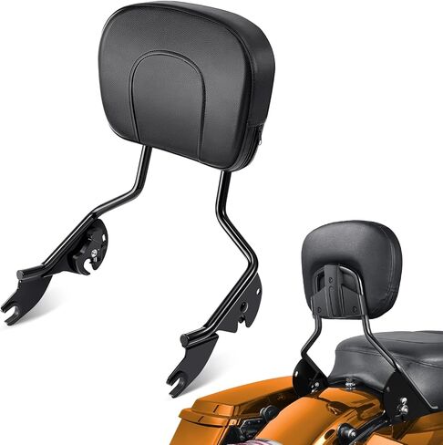Pbymt Passenger Backrest Sissy Bar ، Quick Freear الخلفي القابل للفصل Sissy Bar مسند الظهر لهارلي Davidson Touring Street Glide Road King Electra Glide Glide 2009-2024 ، Black Glossy in Saudi Arabia