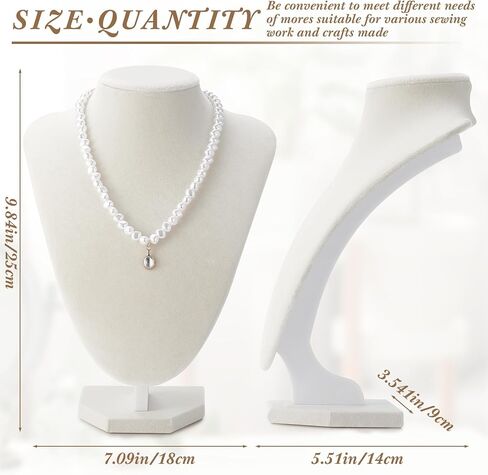 6 Pcs Necklace Display Stand Necklace Holder Jewelry Bust Display Stands for Selling Home Store Trade Shows Photography Props Retail(Black,Velvet) in Saudi Arabia