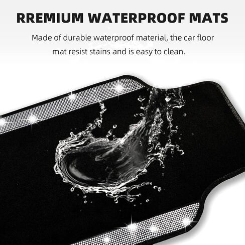 NBTEPEM Bling Car Floor Mats Full Set and Steering Wheel Cover, Universal Fit Most Cars, 4 pcs Sparkle Glitter Diamond Carpet, 5 pcs Bling Car Accessories Set for Women (Silver Diamond) in Saudi Arabia