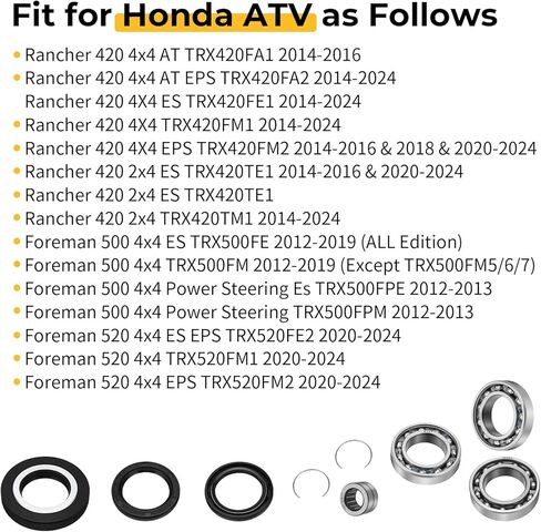 M Mati الخلفي المحامل أدوات الختم المحامل لـ Honda Rancher 420 4x4 2x4 Foreman 500 520 4x4 2012-2024 91053-HR3-W51 91062-HP0-A01 96100-60073-00 in Saudi Arabia