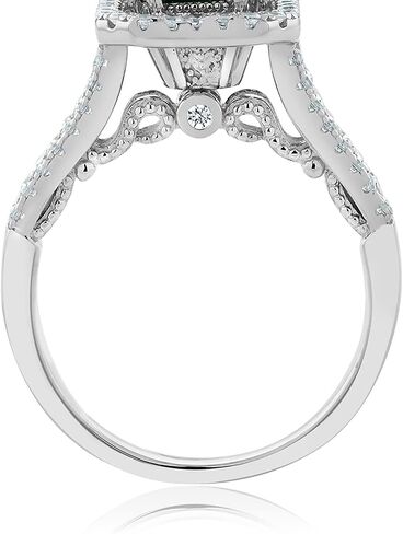 Gem Stone King Emerald Cut 9X7MM Gemstone Birthstone Wedding Anniversary Promise Engagement Ring For Women | 925 Sterling Silver | Available In Size 5, 6, 7, 8, 9 in Saudi Arabia