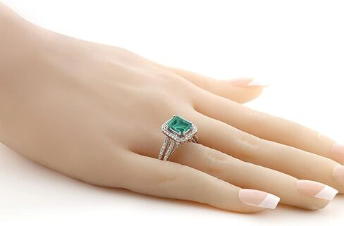 Gem Stone King Emerald Cut 9X7MM Gemstone Birthstone Wedding Anniversary Promise Engagement Ring For Women | 925 Sterling Silver | Available In Size 5, 6, 7, 8, 9 in Saudi Arabia