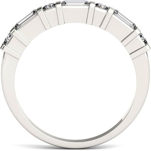 1.20Ctw Baguette Cut White Diamond Wedding Band Ring Sterling Silver with 14k White Gold Finish in Saudi Arabia