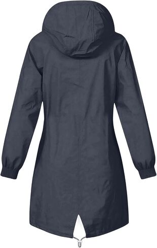 Lightweight Rain Jacket Women Plus Size Waterproof Rain Coats Striped Lined Zip Up Outdoor Windbreaker with Pockets in Kuwait