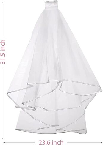 Lady & Home Bridal Veil Wedding Veil with Comb Bachelorette Party Decorations ، وملحقات دش الزفاف ، والعروس لتكون هدية in Kuwait