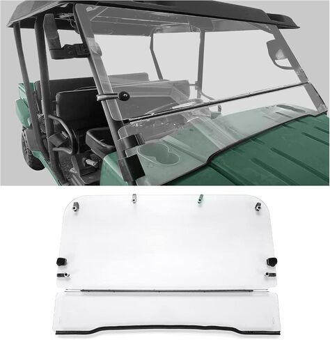 Kojem 1/4'' Thick Windshield Compatible with 2009-2023 KAWASAKI MULE 4000/KAWASAKI MULE 4010 MODEL Flip up Folding Clear Windshield in Saudi Arabia