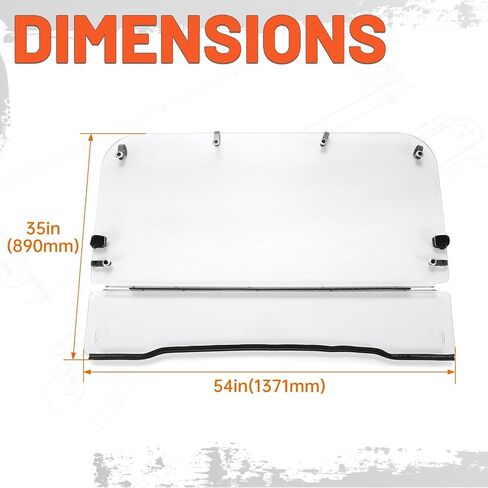 Kojem 1/4'' Thick Windshield Compatible with 2009-2023 KAWASAKI MULE 4000/KAWASAKI MULE 4010 MODEL Flip up Folding Clear Windshield in Saudi Arabia
