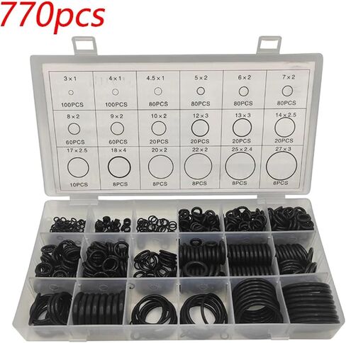 225-800pcs طوقا حشية نتريل معبأة متعددة الأحجام مطاطية O-Rings إصلاح مجموعة الغسالات المقاومة للزيت مجموعة الغسالات (770 ٪) in Kuwait