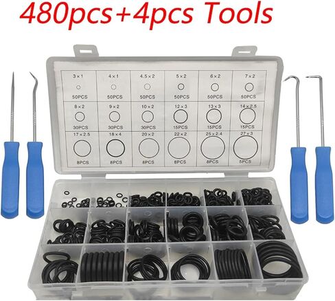 225-800pcs طوقا حشية نتريل معبأة متعددة الأحجام مطاطية O-Rings إصلاح مجموعة الغسالات المقاومة للزيت مجموعة الغسالات (770 ٪) in Kuwait