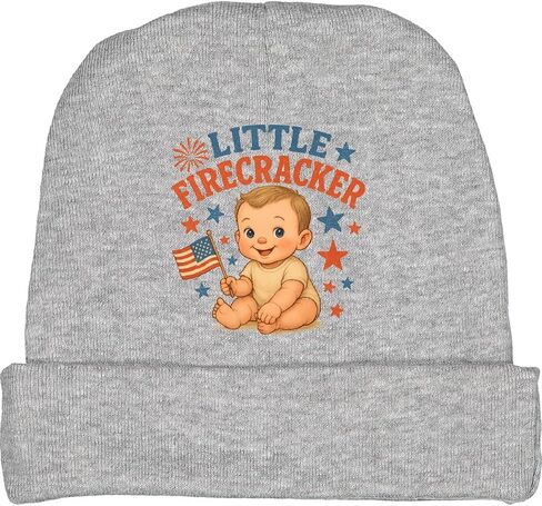 inktastic Little Firecracker 4th of July Baby Outfit Baby Beanie Hat in Saudi Arabia