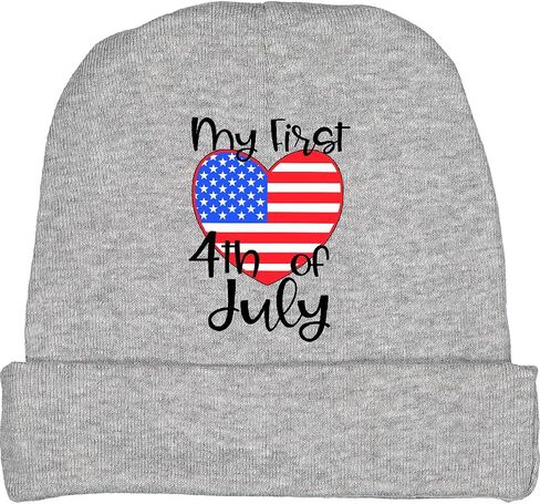 inktastic أول رابع من يوليو- العلم الأمريكي HEART BABY HAT in Kuwait