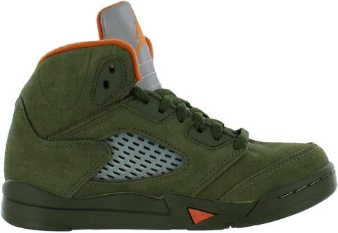 Preschool Air Jordan 5 Retro 'Olive' Army Olive/Solar Orange (440889 308) PS Little Kids Shoe in Saudi Arabia