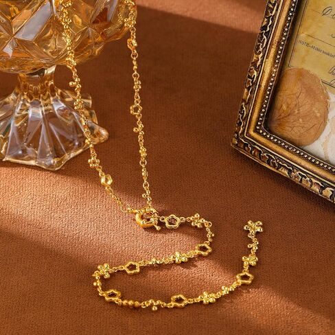 GZQ Gold Rosary y Netlace for Women 18K Gold Plated Dity Necklace Negthy Jewelry Gifts (N32) in Kuwait