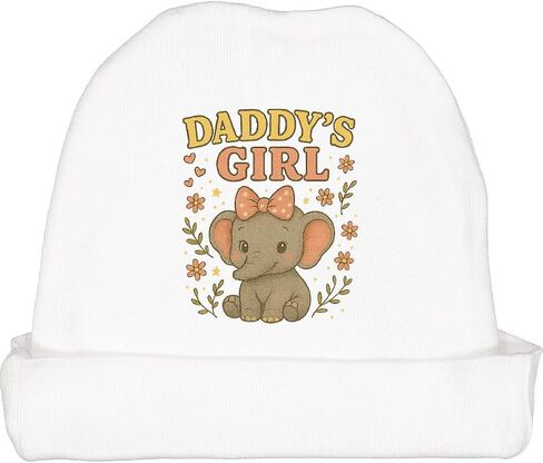 inktastic Daddy's Girl Cute Elephant Floral Graphic Baby Beanie Hat in Saudi Arabia