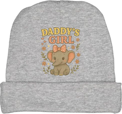 inktastic Daddy's Girl Cute Elephant Floral Graphic Baby Beanie Hat in Saudi Arabia