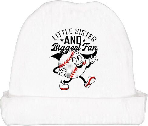 inktastic Little Sister and Biggest Fan Baby Beanie Hat in Saudi Arabia