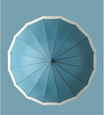 ThreeH Big Beatiful Umbrella with Arc Classic Wood Handle 16 Ribs 48" Windproof Sturdy Stick Rain Umbrella in Kuwait