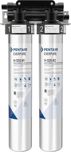 مجموعة خرطوشة فلتر Pentair Everpure H-1200 سريعة التغيير، EV928201، حزمة مزدوجة بديلة للاستخدام في نظام مياه الشرب Everpure H-1200، سعة 1000 جالون، 0.5 ميكرون in Saudi Arabia