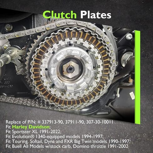 Mofun Plate Friction Steel Clutch Kit Compatible with Harley Touring Electra Road Street Glide Road King Softail Street Bob Dyna Fat Bob Trike Twin Cam 1999-2017 Replace of P/N 37932-98 307-30-10013 in Saudi Arabia